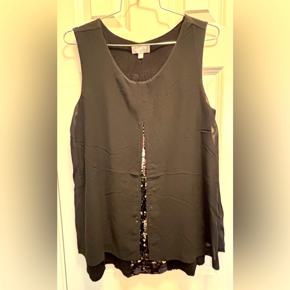 Joseph A women’s black sleeveless blouse sequence in the middle 
Size Medium